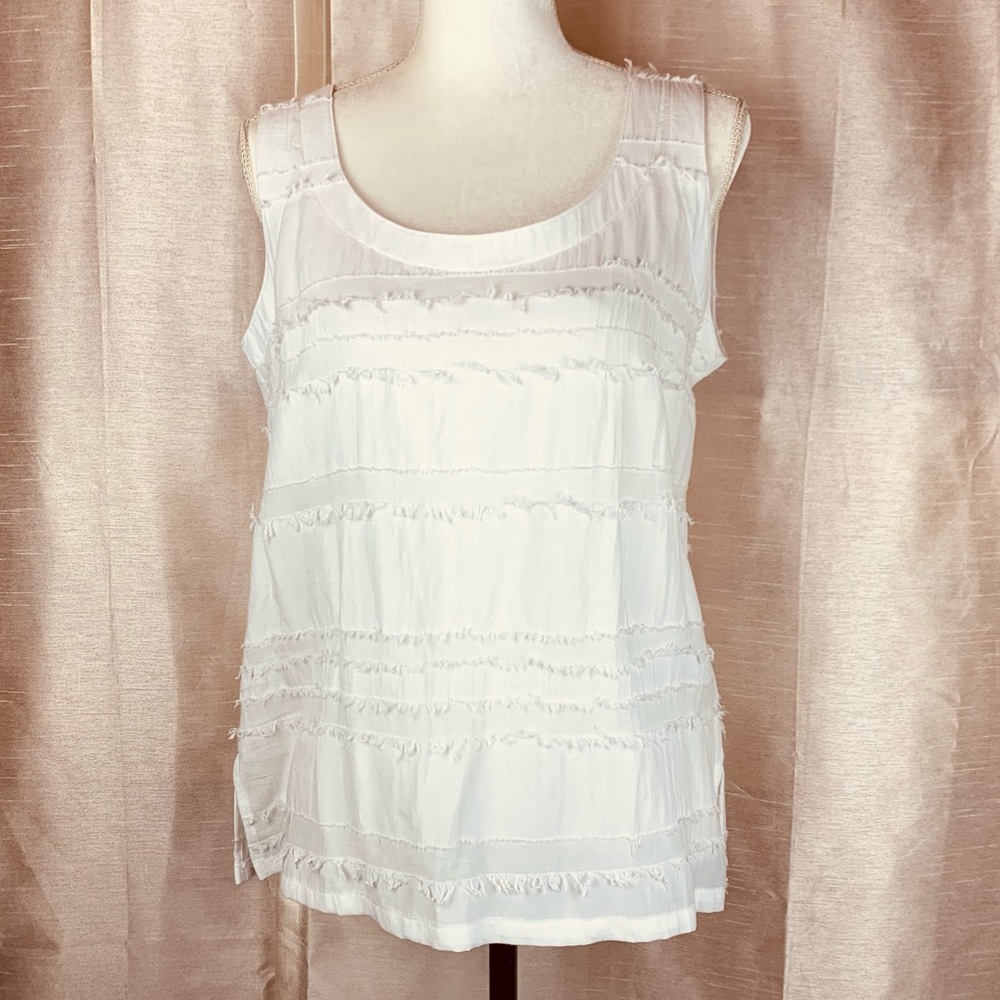 PRODUCE COMPANY Cotton Frayed Seam Tank S